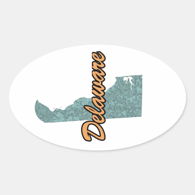 Delaware Ovaler Aufkleber (Vorderseite)