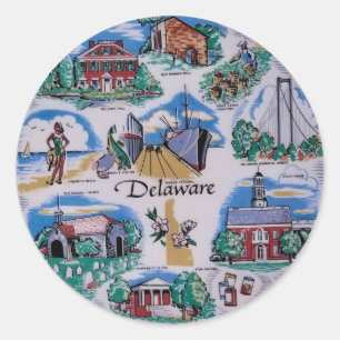Delaware P Runder Aufkleber