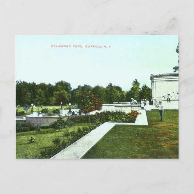 Delaware Park, Buffalo 1910 Vintag Postkarte (Vorderseite)
