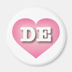 Delaware Pink Fade Heart - I Liebe DE Magnet
