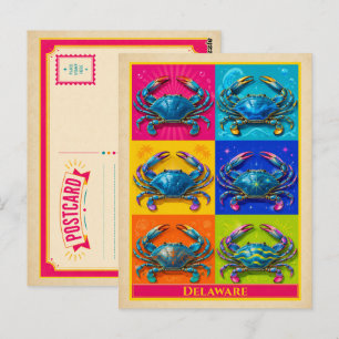 Delaware-Postkarte Pfirsich Vintage-Pop-Art Postkarte