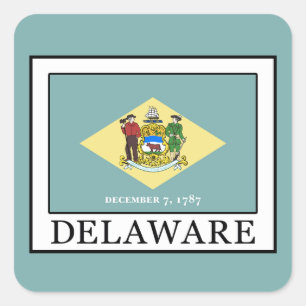 Delaware Quadratischer Aufkleber