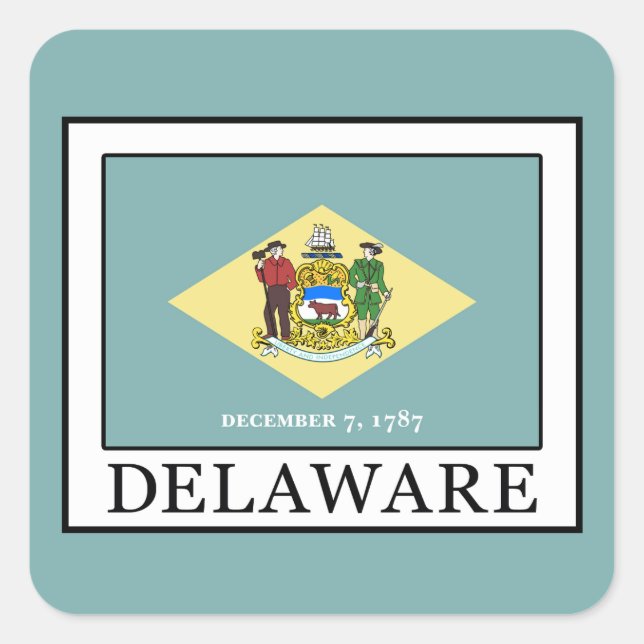 Delaware Quadratischer Aufkleber (Vorderseite)