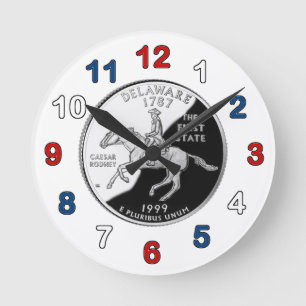 Delaware Quarter Clock Runde Wanduhr