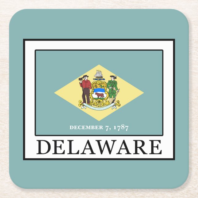 Delaware Rechteckiger Pappuntersetzer (Vorderseite)