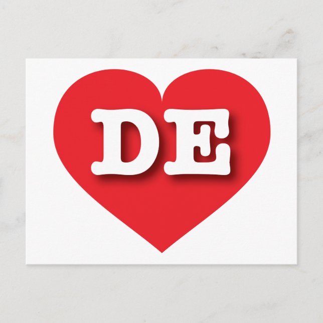Delaware Red Heart - I Liebe DE Postkarte (Vorderseite)