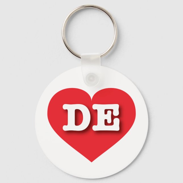 Delaware Red Heart - I Liebe DE Schlüsselanhänger (Vorderseite)