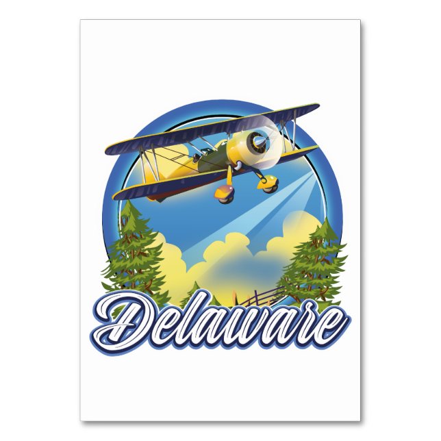 Delaware-Reiselogo Tischnummer (Vorderseite)
