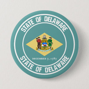 Delaware Round Emblem Button