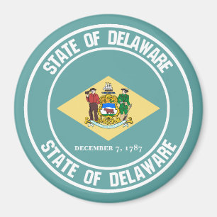 Delaware Round Emblem Magnet