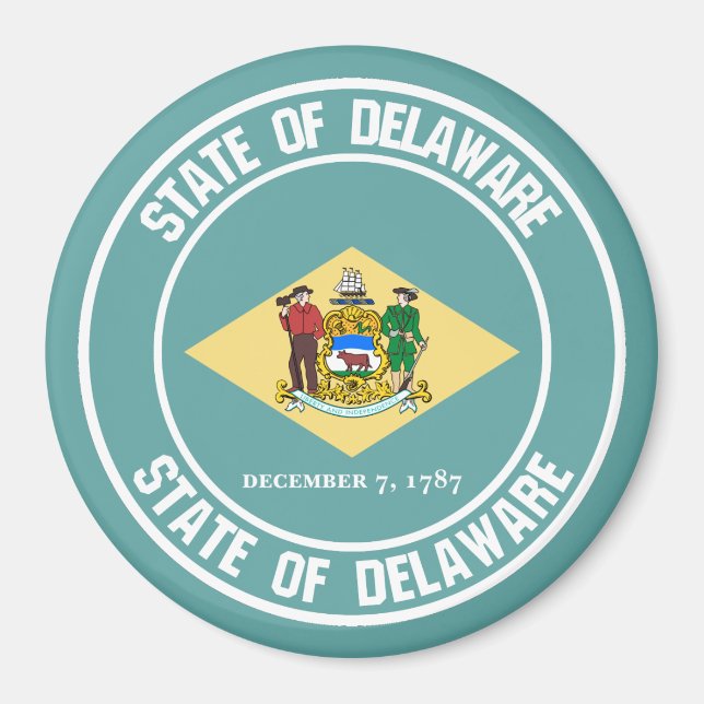 Delaware Round Emblem Magnet (Vorne)