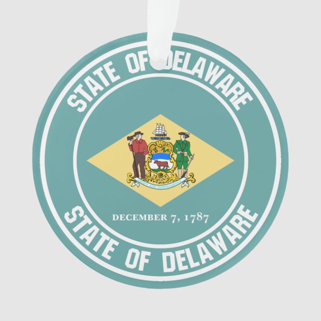 Delaware Round Emblem Ornament (Vorderseite)