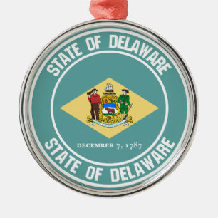 Delaware Round Emblem Ornament Aus Metall