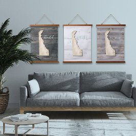 Delaware-Rustico-Holz-Wandteppich Küsten-Dekor Wandteppich Mit Holzrahmen