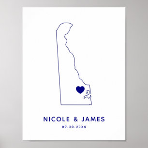 Delaware-Schild, Hochzeit oder Empfangsbegrüßung  Poster