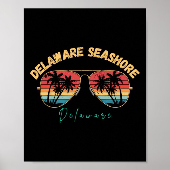 Delaware Seashore Delaware Souvenir Surfbrett  Poster (Vorne)