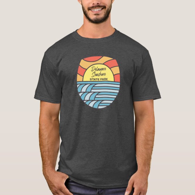 Delaware Seashore Staat Park Delaware DE Retro Wat T-Shirt (Vorderseite)