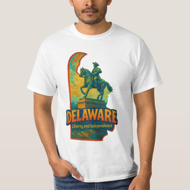 Delaware Staat Artistic T - Shirt - Öl Paint.. (Vorderseite)
