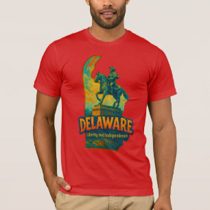 Delaware Staat Artistic T - Shirt - Öl Paint..