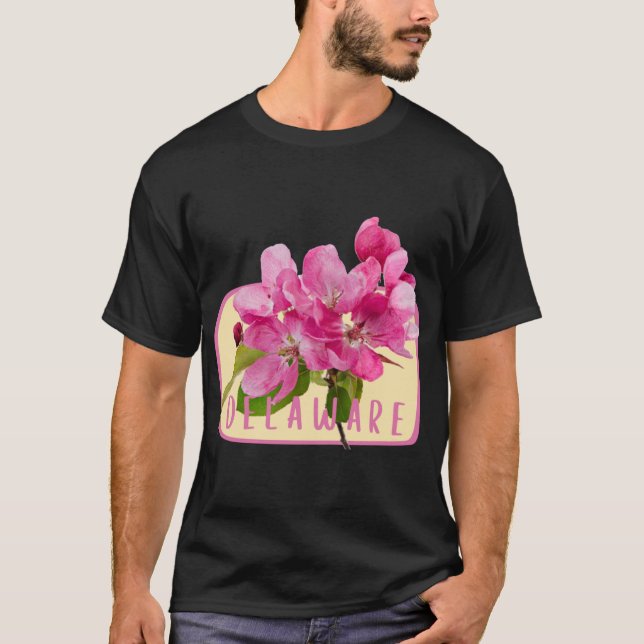 Delaware Staat Blume Peach Blossom Aufkleber 3 T-Shirt (Vorderseite)