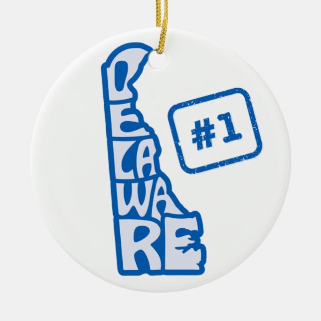 Delaware Staat Christmas Tree Ornament (Vorne)