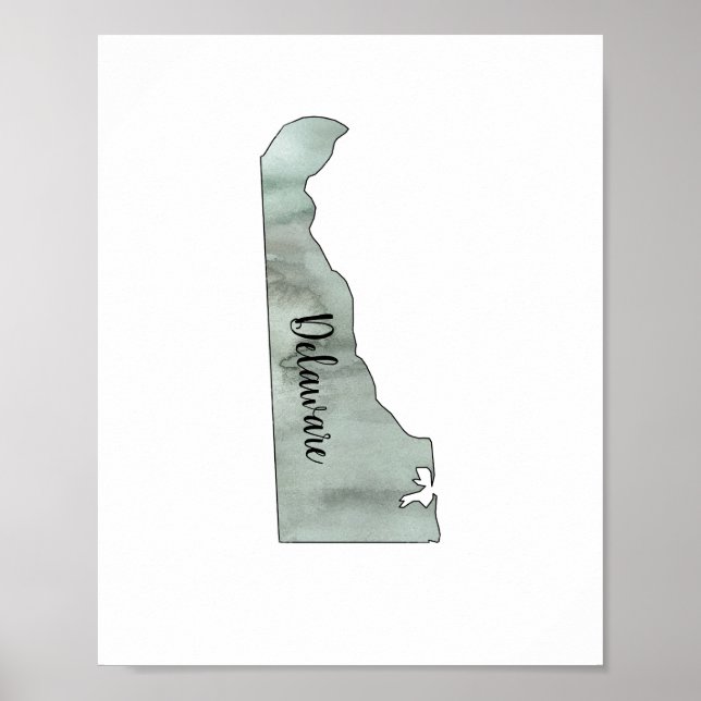 Delaware Staat Illustration Poster (Vorne)