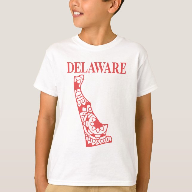 Delaware Staat mandala map, Made in Delaware T-Shirt (Vorderseite)