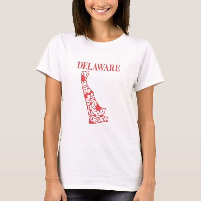 Delaware Staat mandala map, Made in Delaware T-Shirt (Vorderseite)