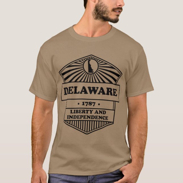 Delaware Staat Motto Graphic Liberty und Independe T-Shirt (Vorderseite)