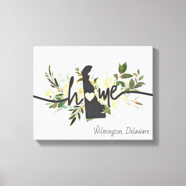 Delaware Staat Personalisiert Ihre Zuhause City Ru Leinwanddruck (Vorderseite)