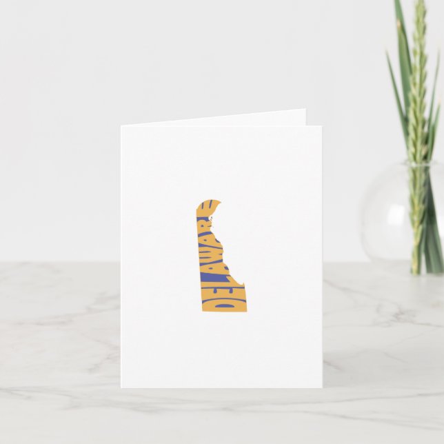 Delaware Staaten name Word Art Yellow Note Karte (Vorderseite)