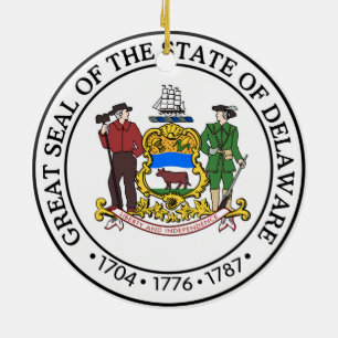 Delaware-Staats-Siegelamerika-Republiksymbolflagge Keramikornament