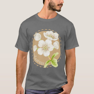 Delaware-Staatsblume Pfirsichblüten-Aufkleber 6 T-Shirt