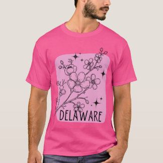 Delaware-Staatsblume Pfirsichblüten-Aufkleber Über T-Shirt