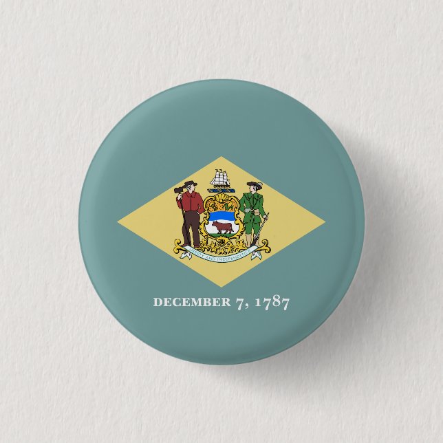 Delaware Staatsflagge Button (Vorderseite)