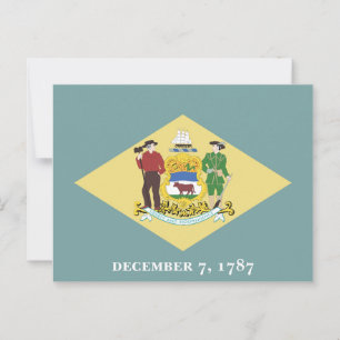 Delaware Staatsflagge Die Erste Staats-Wappen Postkarte