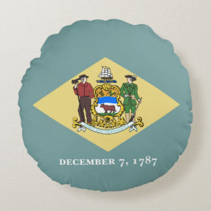 Delaware Staatsflagge Rundes Kissen