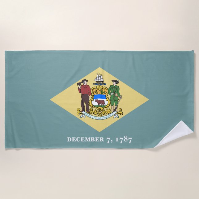 Delaware Staatsflagge Strandtuch (Vorderseite)
