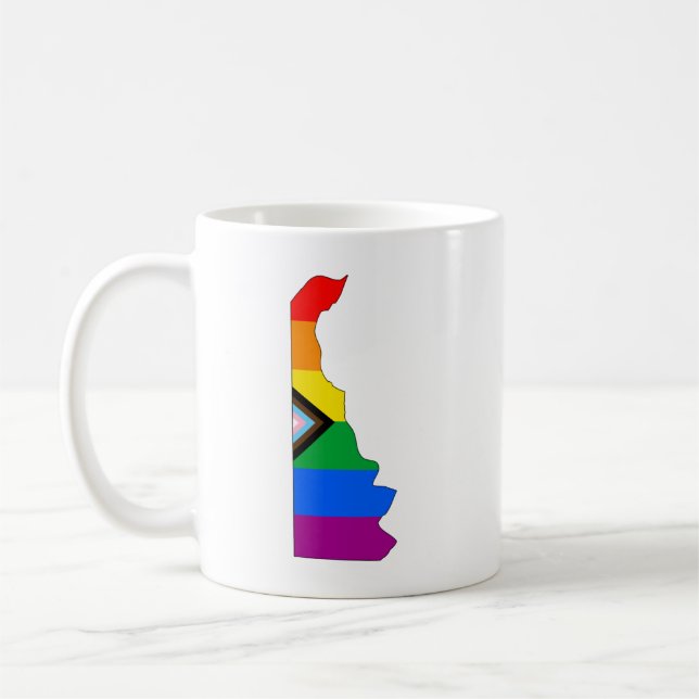 Delaware Staatsstolz LGBTQ Progress Prix Kaffeetasse (Links)