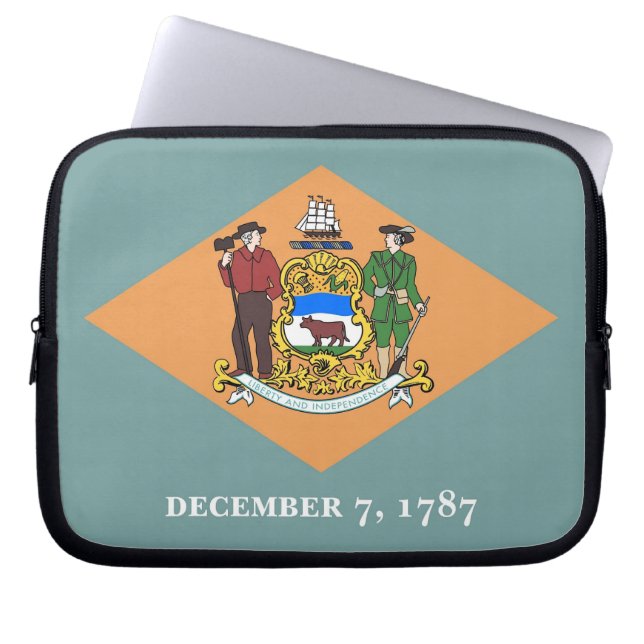 Delaware State Flag Laptop Sleeve (Vorderseite)