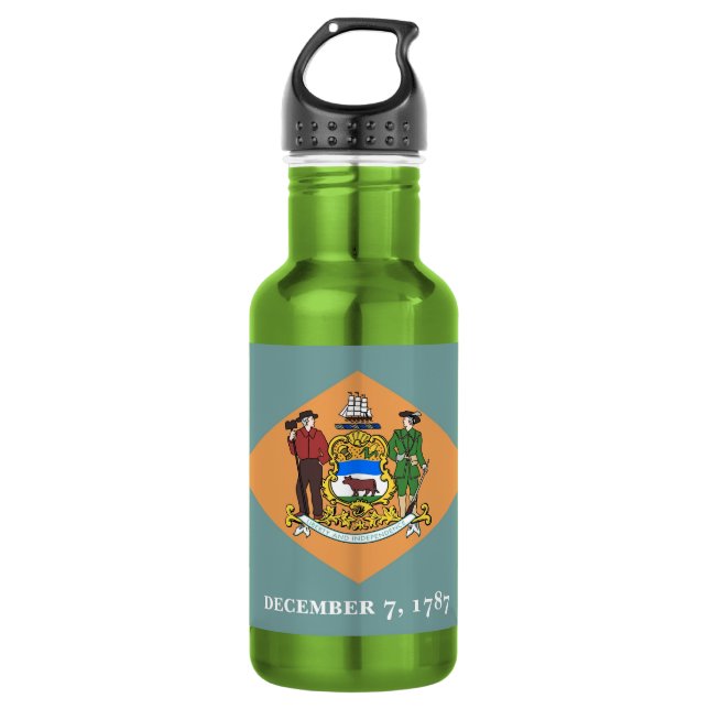 Delaware State Flag Liberty Flasche Trinkflasche (Vorderseite)