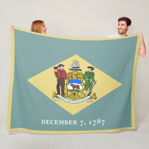 Delaware State Flag Print Patriotc Fleecedecke
