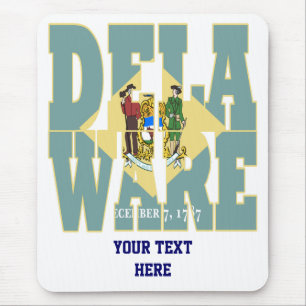 Delaware state flag text mousepad