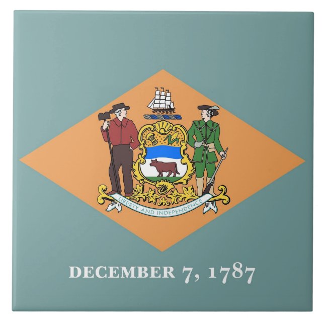 Delaware State Flag Tile Fliese (Vorderseite)