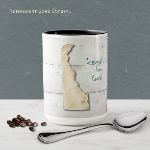 Delaware State Umriss Rustikales Holz-Mug Tasse