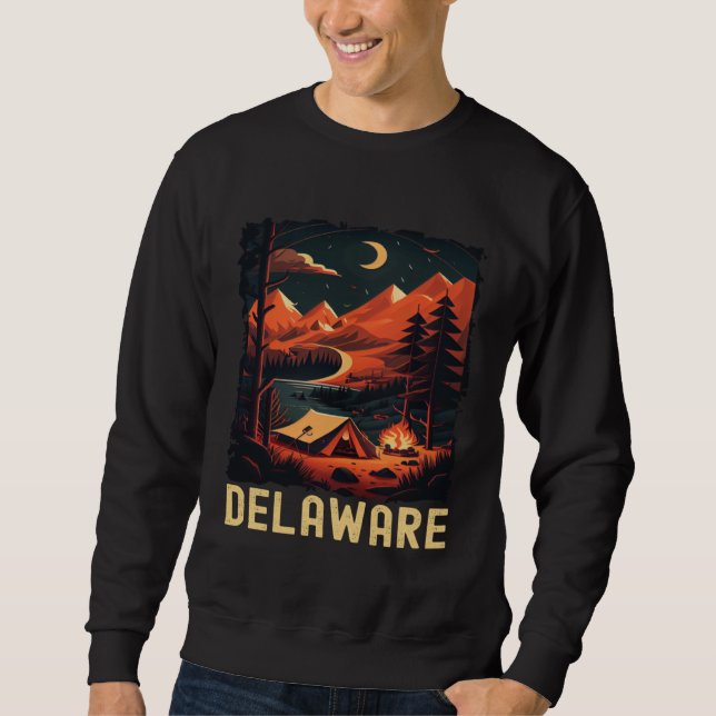 Delaware Sunset retro 70s vintage hiking camping   Sweatshirt (Vorderseite)