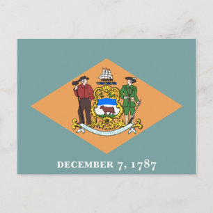 Delaware The Diamond US-Staatsflagge Postkarte