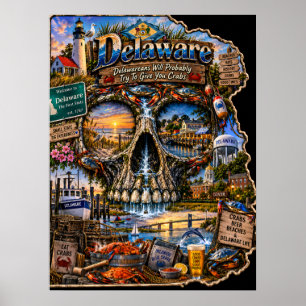 Delaware-Totenkopf-Kunstposter - State of Mind Poster