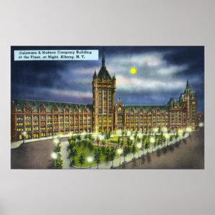 Delaware und Hudson Co. Gebäude in der Nacht Poster