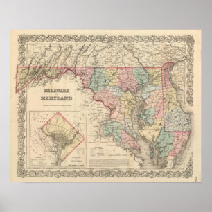 Delaware und Maryland Poster